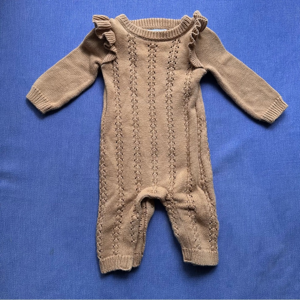 Old Navy Knit Ruffle One Piece - Tan Brown